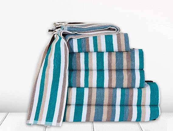Moon Night Royal Victorian Stripe Design Towels Bale Set, Hand and Bath Sheets Extra Soft and Luxury Quality Towels