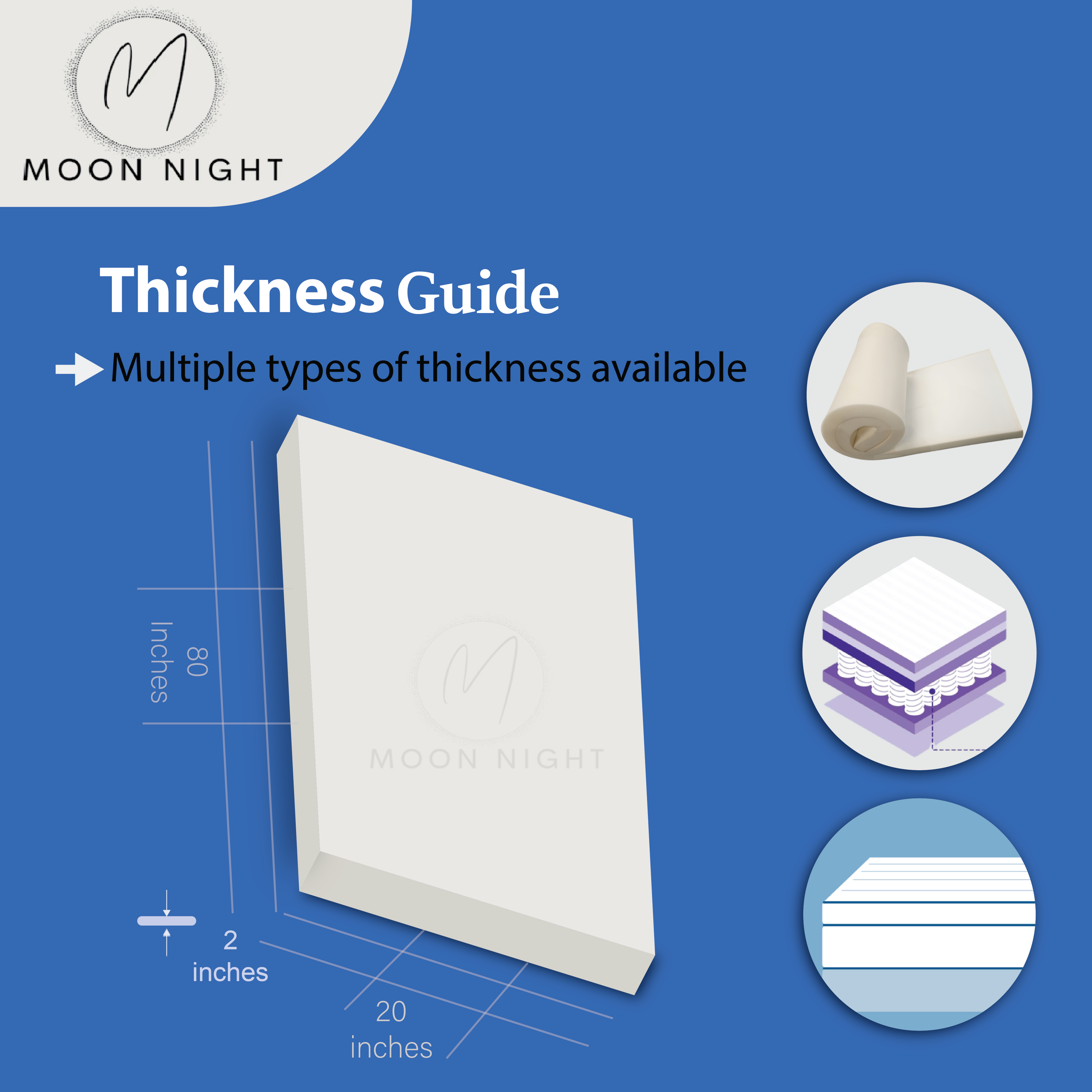 High Density Upholstery White Foam Sheet  [Choice of Multiple Thickness]