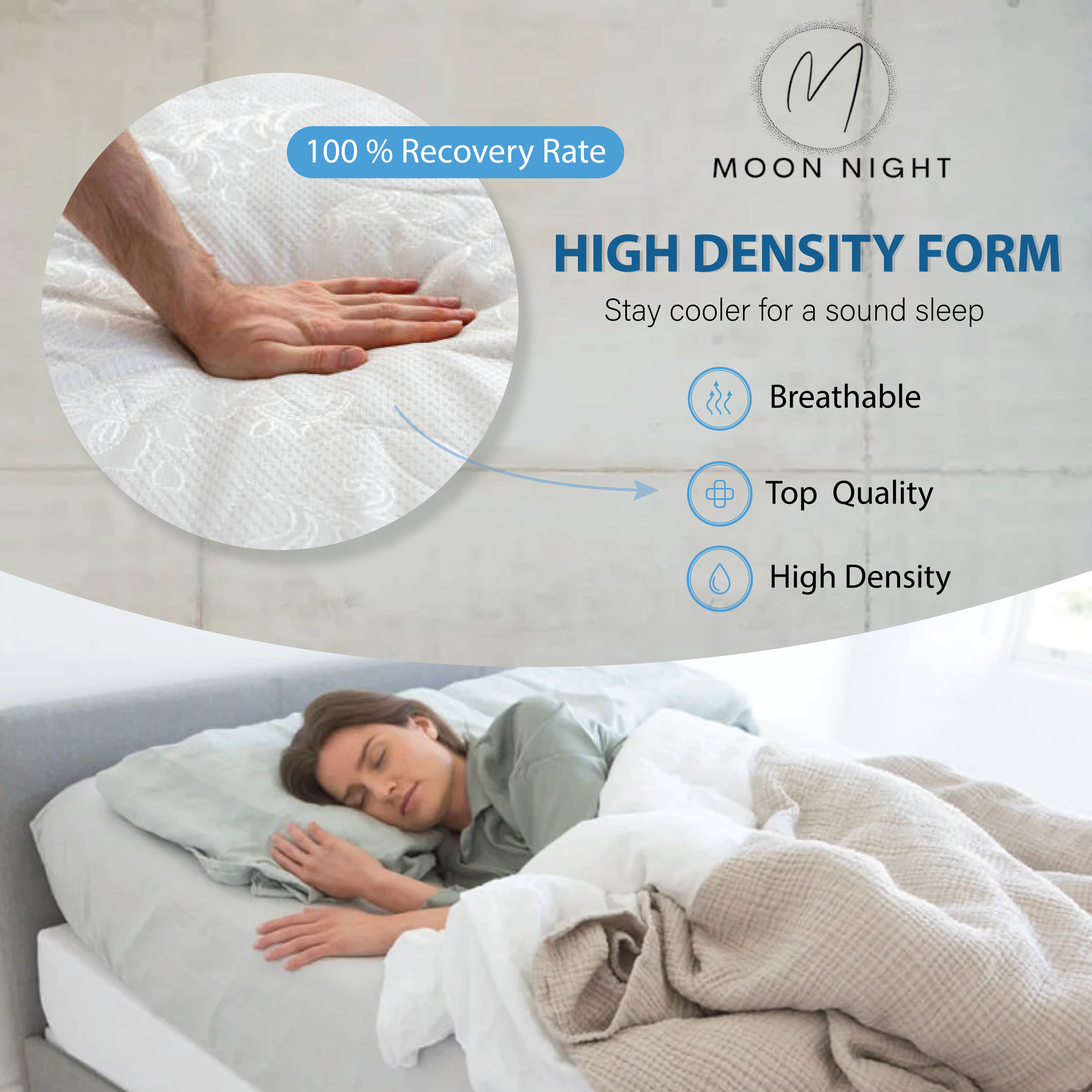 High Density Upholstery White Foam Sheet  [Choice of Multiple Thickness]