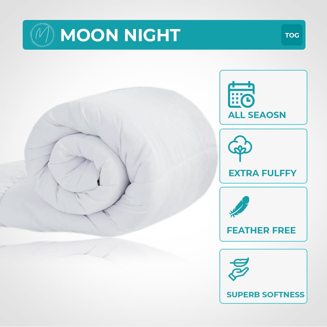 Moon Night Super-Soft Double 4.5 TOG Double Duvet Made in UK - Lightweight Quilt Double including Corner Tabs and Filled with Hollow Fiber