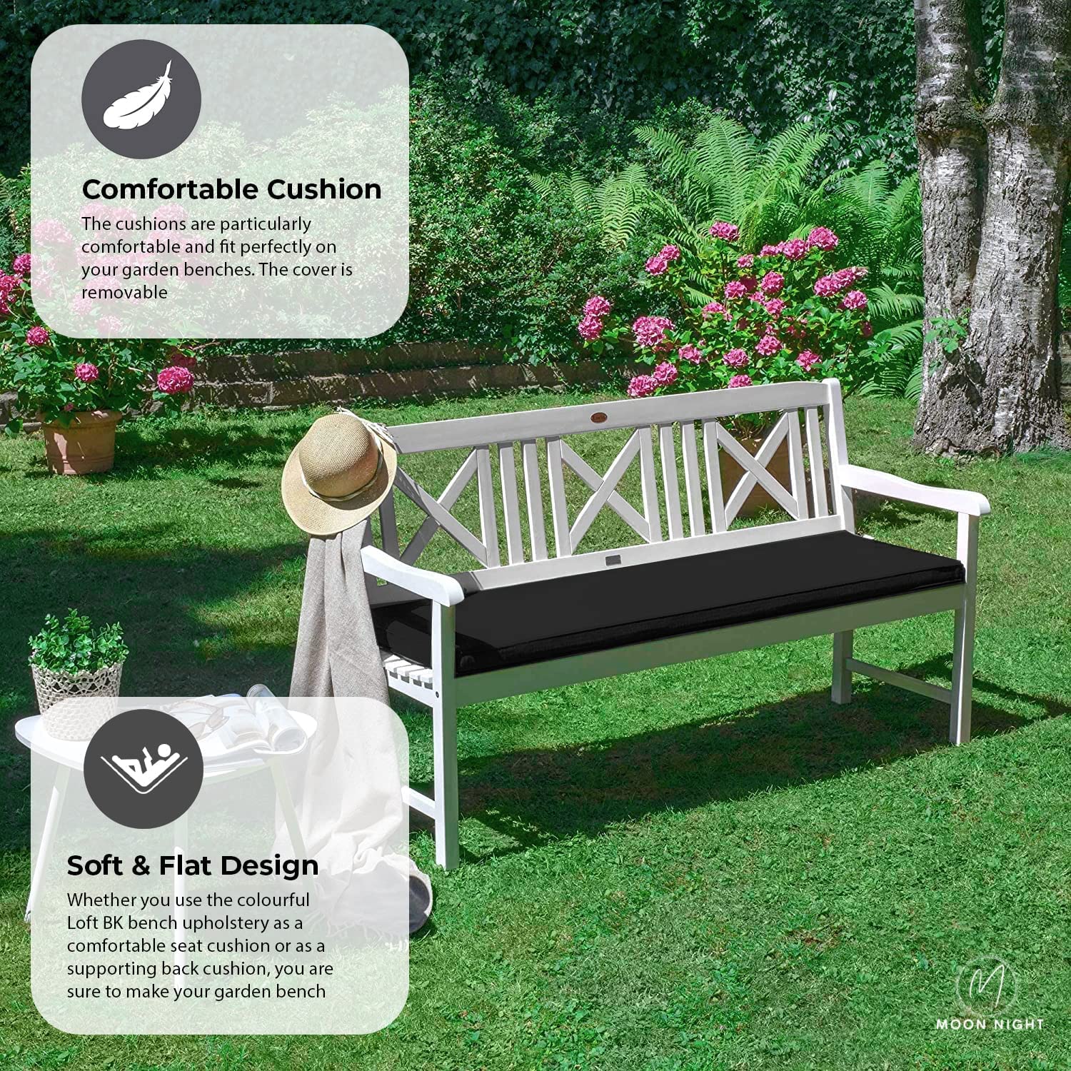 Outdoor Waterproof Fabric 2 3 4 Seater Bench Pad Garden Furniture Seat  Cushion