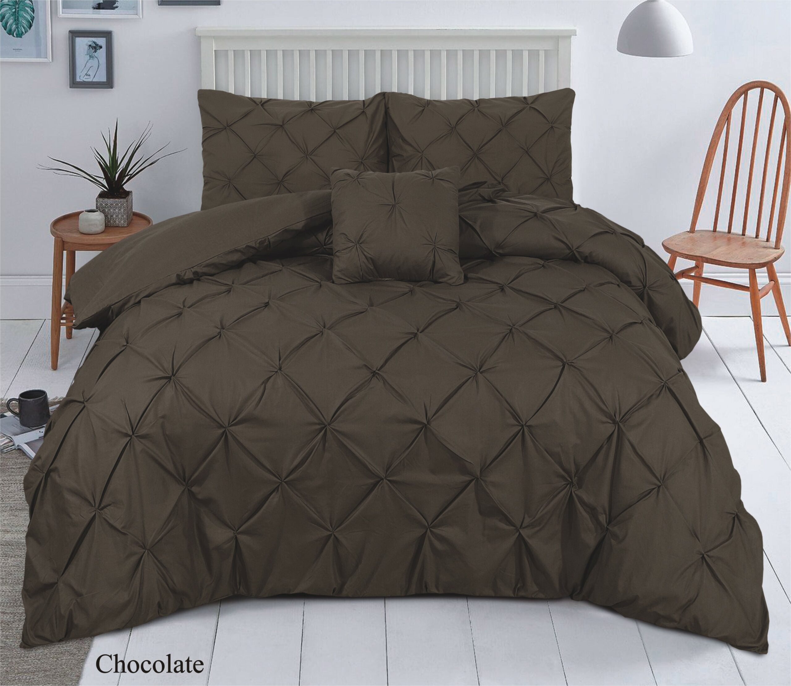 Eliza Pintuck Quilt Duvet Cover Bedding With Pillow cases