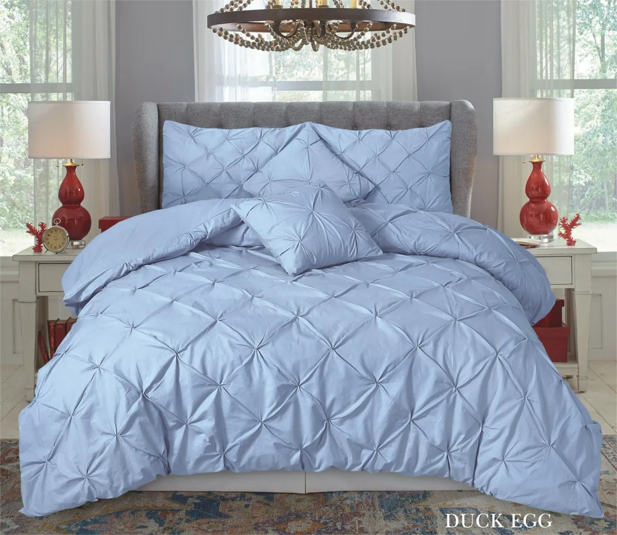 Eliza Pintuck Quilt Duvet Cover Bedding With Pillow cases